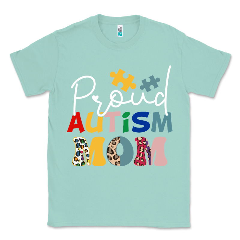 Proud Autism Mom Leopard Pattern Design Autism Awa Classic Tee by CowhideDigitalArt | Teevron
