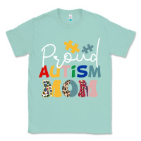 Seafoam Proud Autism Mom Leopard Pattern Design Autism Awa Classic Tee - CowhideDigitalArt