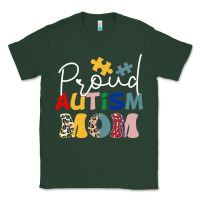 Sports Green Proud Autism Mom Leopard Pattern Design Autism Awa Classic Tee - CowhideDigitalArt