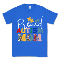 True Royal Proud Autism Mom Leopard Pattern Design Autism Awa Classic Tee - CowhideDigitalArt