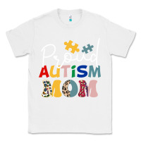 White Proud Autism Mom Leopard Pattern Design Autism Awa Classic Tee - CowhideDigitalArt