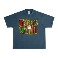 Midnight Navy Christmas merry mini Urban Heavy Tee - FaDigitalArtStudio