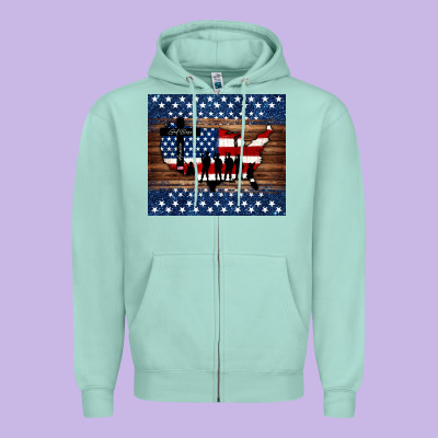 God Bless America American Flag Tumbler Zipper Hoodie Designed By Jasminsmagicworld