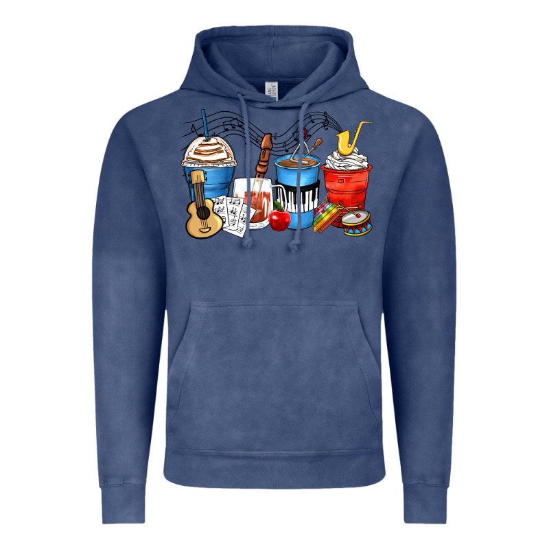 Music Teacher Coffee Cups Vintage Hoodie by Zillion Design Studio | Teevron