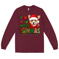 Burgundy merry pawmas christmas corgi Long Sleeve Tee - Jasminsmagicworld
