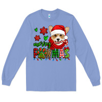 Colony Blue merry pawmas christmas corgi Long Sleeve Tee - Jasminsmagicworld