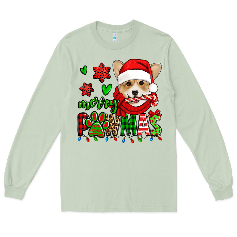 Merry Pawmas Christmas Corgi Long Sleeve Tee by Jasminsmagicworld | Teevron