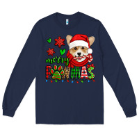Navy merry pawmas christmas corgi Long Sleeve Tee - Jasminsmagicworld