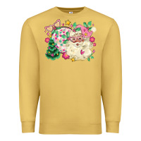 Antique Gold pink santa and disco ball with christmas tree Premium Sweatshirt - MaliasSmallBusiness