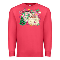 Cardinal pink santa and disco ball with christmas tree Premium Sweatshirt - MaliasSmallBusiness