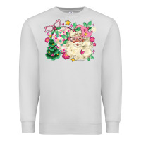 Dove Grey pink santa and disco ball with christmas tree Premium Sweatshirt - MaliasSmallBusiness