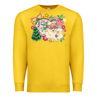 Lemon pink santa and disco ball with christmas tree Premium Sweatshirt - MaliasSmallBusiness