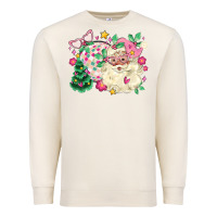 Sandshell pink santa and disco ball with christmas tree Premium Sweatshirt - MaliasSmallBusiness