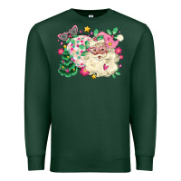 Sports Green pink santa and disco ball with christmas tree Premium Sweatshirt - MaliasSmallBusiness