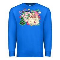 True Royal pink santa and disco ball with christmas tree Premium Sweatshirt - MaliasSmallBusiness
