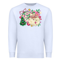 White pink santa and disco ball with christmas tree Premium Sweatshirt - MaliasSmallBusiness