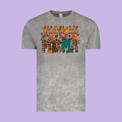 Thankful Mama Longhorn Vintage Tee Designed By Racoondesign