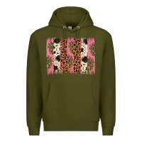 Army Green cactus leopard cowhide brush stroke Premium Hoodie - Artiststas