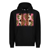 Black cactus leopard cowhide brush stroke Premium Hoodie - Artiststas