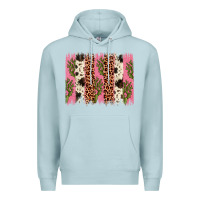 Blue Mist cactus leopard cowhide brush stroke Premium Hoodie - Artiststas