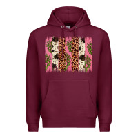 Burgundy cactus leopard cowhide brush stroke Premium Hoodie - Artiststas