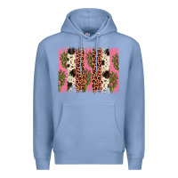 Colony Blue cactus leopard cowhide brush stroke Premium Hoodie - Artiststas