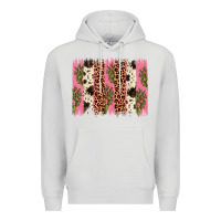 Dove Grey cactus leopard cowhide brush stroke Premium Hoodie - Artiststas