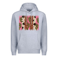 Heather Grey cactus leopard cowhide brush stroke Premium Hoodie - Artiststas