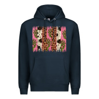 Navy cactus leopard cowhide brush stroke Premium Hoodie - Artiststas