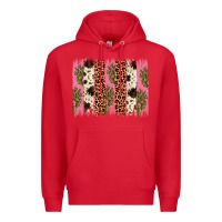 Red cactus leopard cowhide brush stroke Premium Hoodie - Artiststas