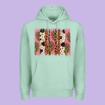 Cactus Leopard Cowhide Brush Stroke Premium Hoodie Designed By Artiststas