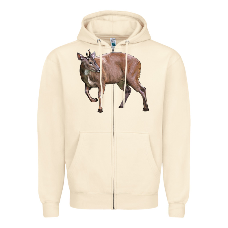 Red Brocket Buck Deer Zipper Hoodie by LillyAllenDesigns | Teevron