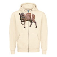 Sandshell Red Brocket Buck Deer Zipper Hoodie - LillyAllenDesigns