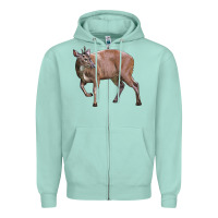 Seafoam Red Brocket Buck Deer Zipper Hoodie - LillyAllenDesigns