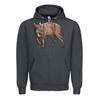 Smoke Red Brocket Buck Deer Zipper Hoodie - LillyAllenDesigns