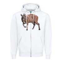 White Red Brocket Buck Deer Zipper Hoodie - LillyAllenDesigns