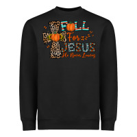 Black fall for jesus he never leaves Heavyweight Sweatshirt - CowhideDigitalArt