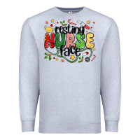 Heather Grey resting nurse face Premium Sweatshirt - MaliasSmallBusiness