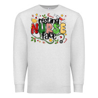 Oatmeal Heather resting nurse face Premium Sweatshirt - MaliasSmallBusiness