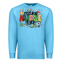 Ocean Blue resting nurse face Premium Sweatshirt - MaliasSmallBusiness
