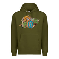 Army Green horseshoe leopard gemstone cactus patch Premium Hoodie - AdoDesignShop