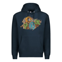 Navy horseshoe leopard gemstone cactus patch Premium Hoodie - AdoDesignShop