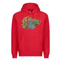 Red horseshoe leopard gemstone cactus patch Premium Hoodie - AdoDesignShop