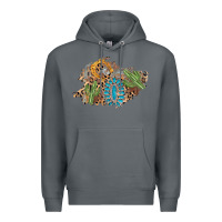 Rock horseshoe leopard gemstone cactus patch Premium Hoodie - AdoDesignShop