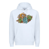 White horseshoe leopard gemstone cactus patch Premium Hoodie - AdoDesignShop