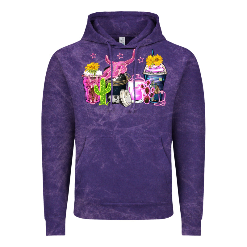 Neon Western Coffee Cups Vintage Hoodie by Zillion Design Studio | Teevron