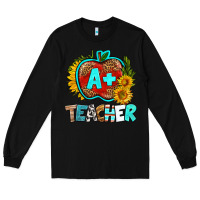 Black a+ teacher apple Long Sleeve Tee - BundleAndBundleShop