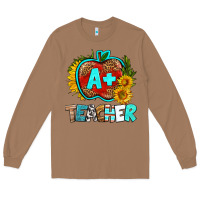 Toasted Coconut a+ teacher apple Long Sleeve Tee - BundleAndBundleShop