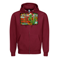 Burgundy feliz navidad merry christmas cactus Zipper Hoodie - Jasminsmagicworld