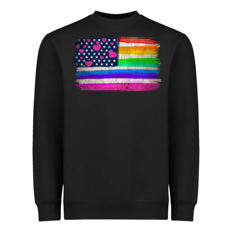 American Flag And Lgbt Flag  Background Heavyweight Sweatshirt by HRA Design Shop | Teevron
